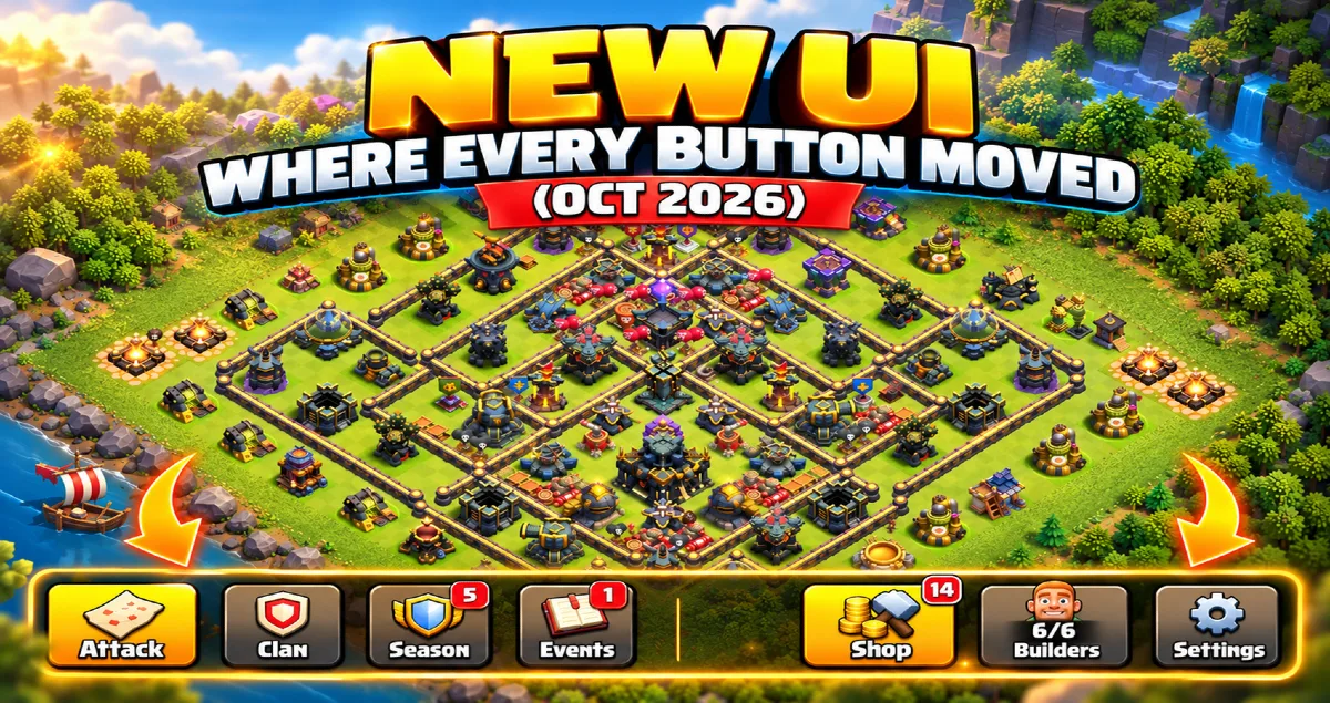 Clash of Clans New UI: Where Every Button Moved (Oct 2026)