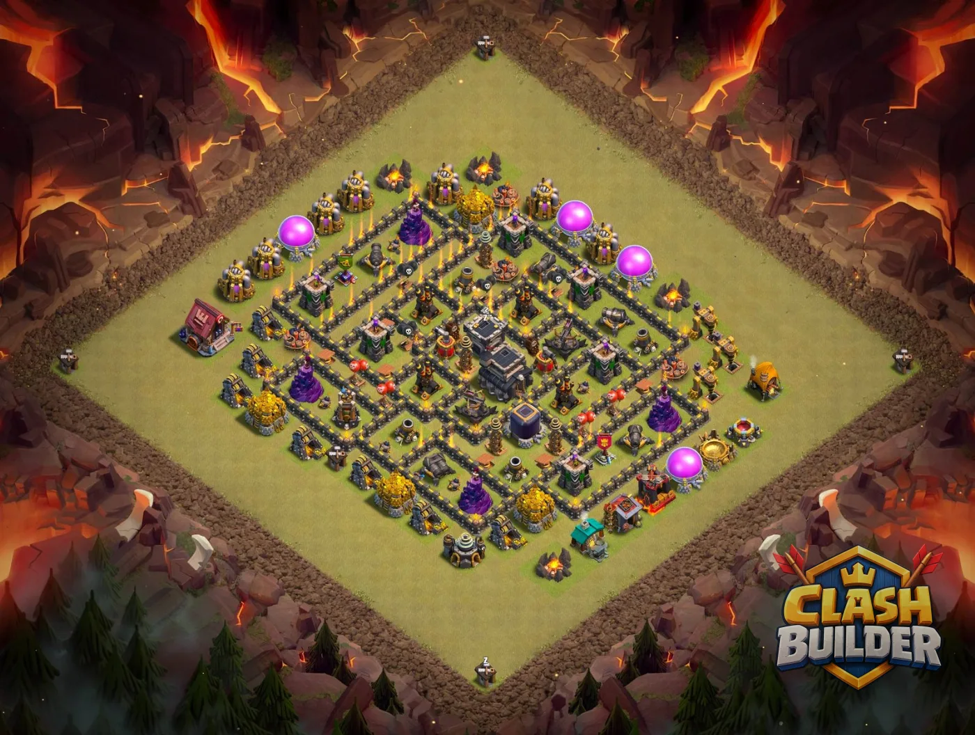 Best TH9 Clan War War Base Design with Link