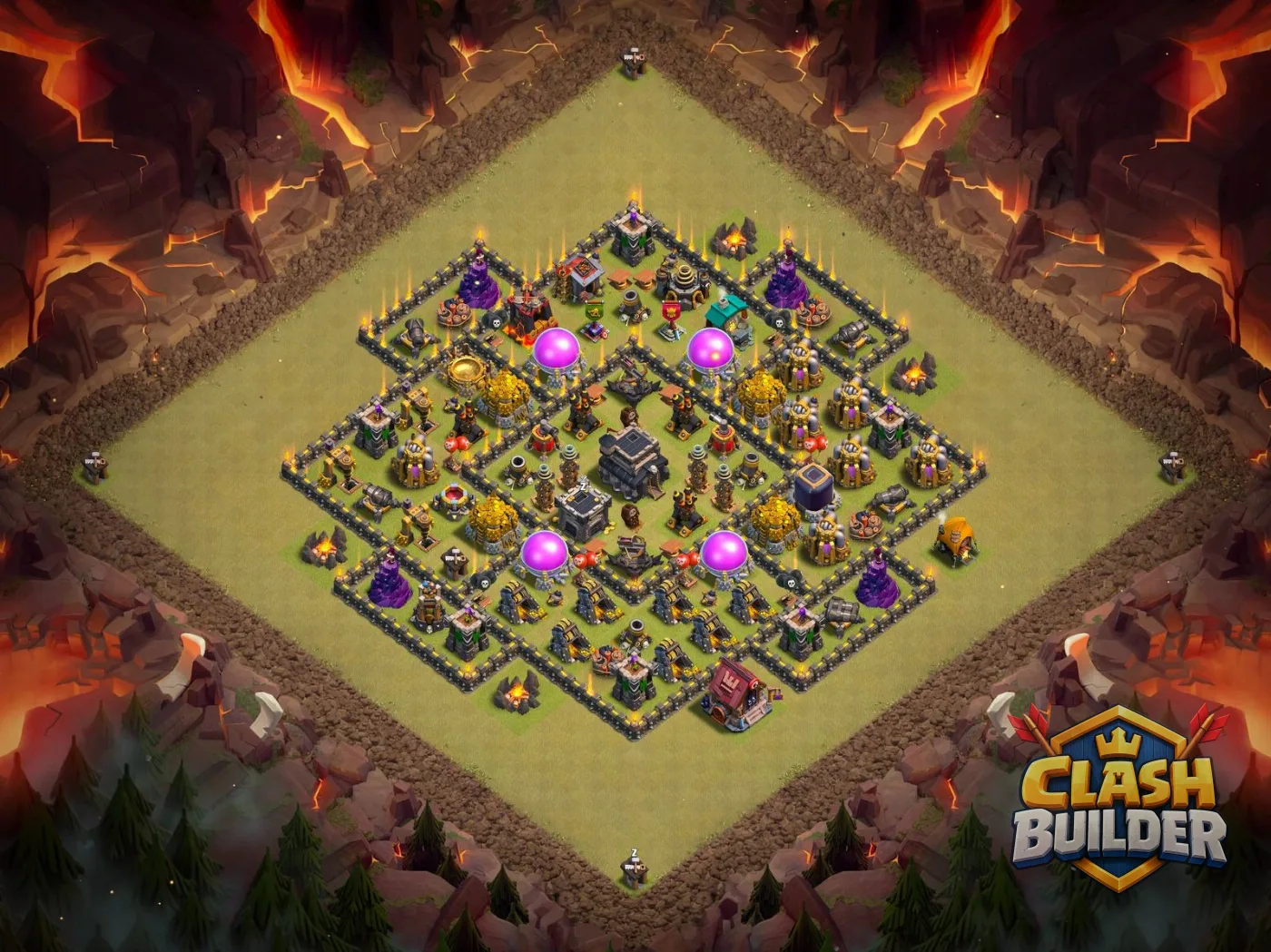 Top TH9 Defence War Base Design Copy Link