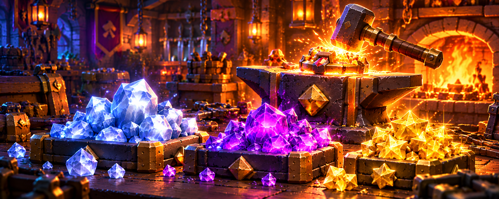 Shiny, Glowy and Starry Ore for upgrading hero equipment